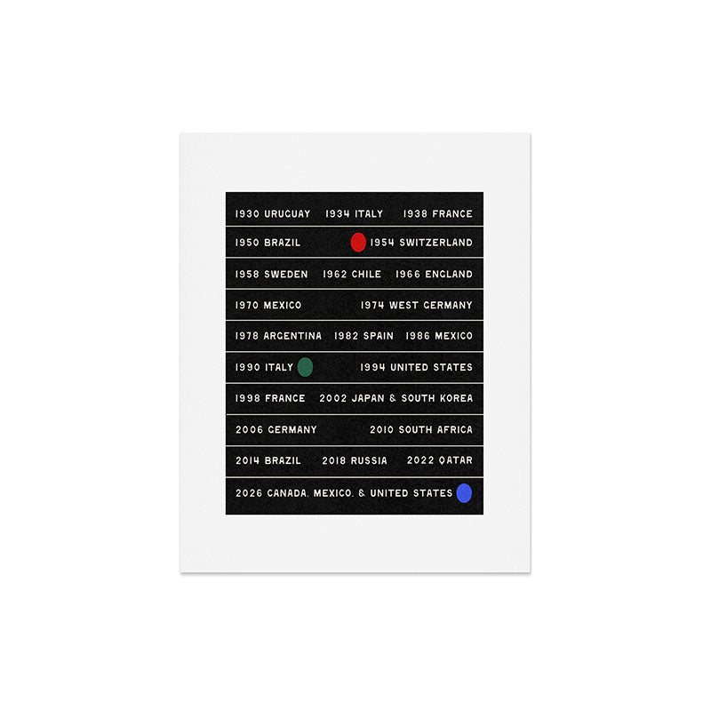 Society6 Design Studio World Cup Since 1930 Art Print