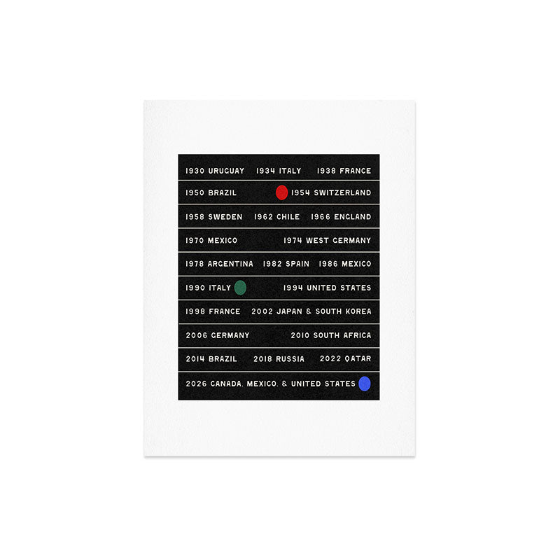 Society6 Design Studio World Cup Since 1930 Art Print