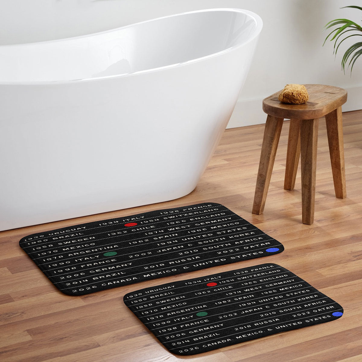Society6 Design Studio World Cup Since 1930 Memory Foam Bath Mat