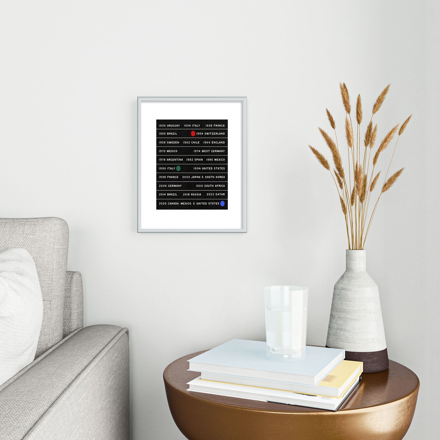 Society6 Design Studio World Cup Since 1930 Metal Framed Art Print
