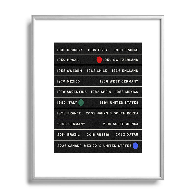 Society6 Design Studio World Cup Since 1930 Metal Framed Art Print