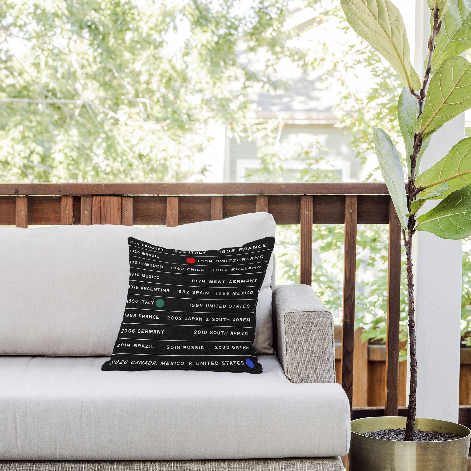 Society6 Design Studio World Cup Since 1930 Outdoor Throw Pillow