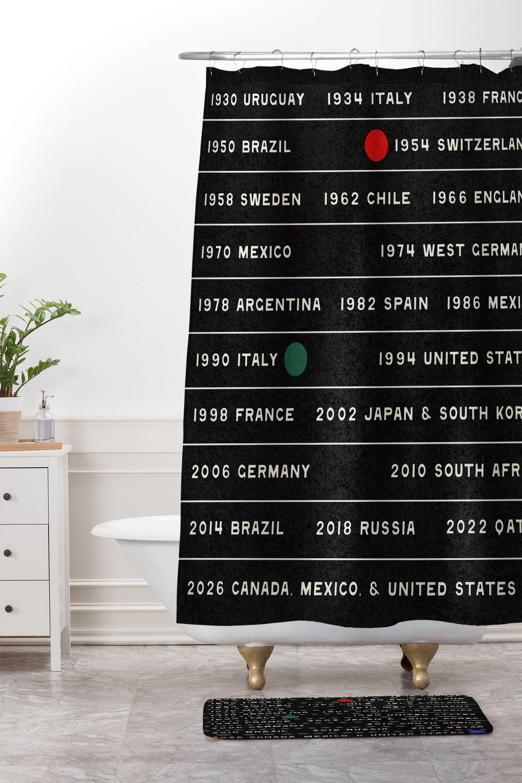 Society6 Design Studio World Cup Since 1930 Memory Foam Bath Mat