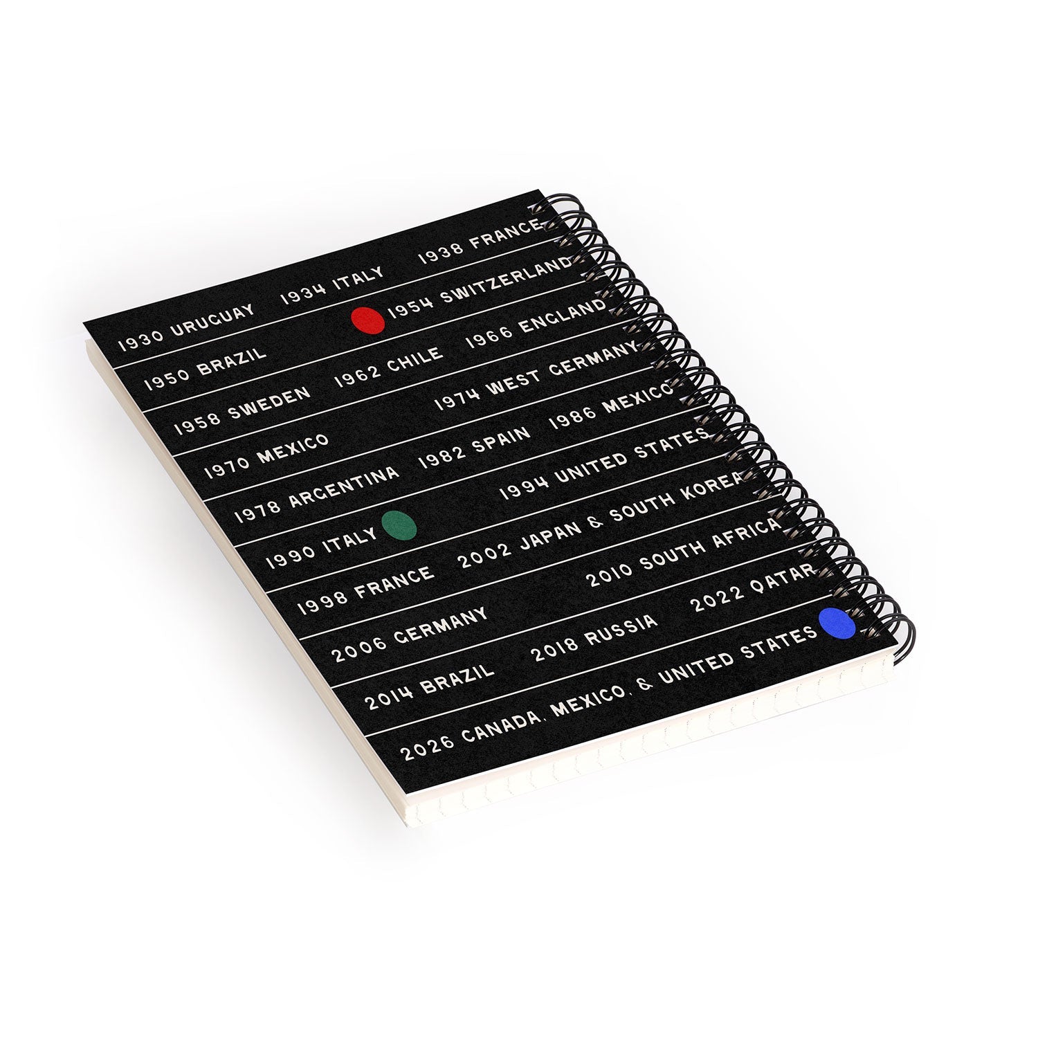 Society6 Design Studio World Cup Since 1930 Spiral Notebook