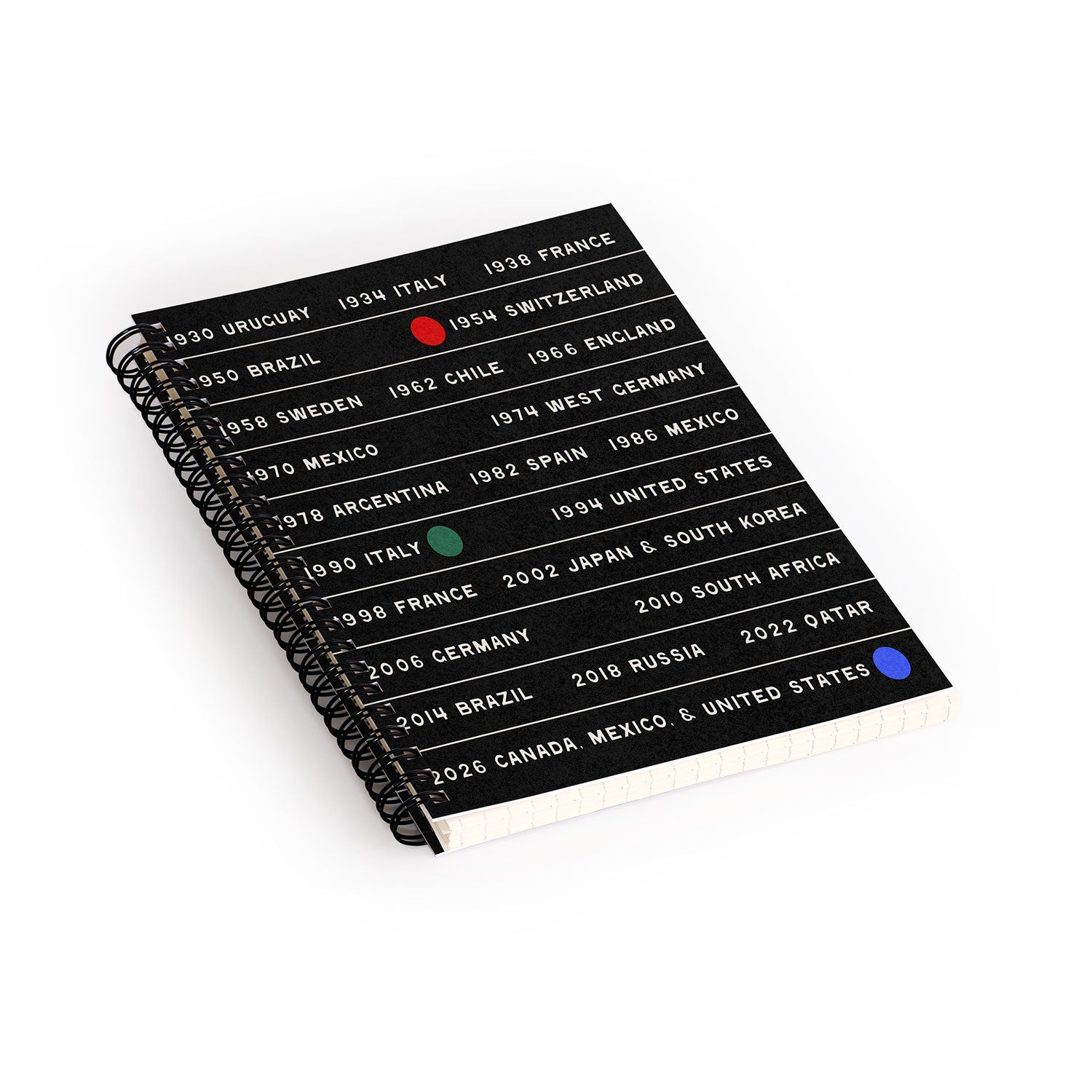 Society6 Design Studio World Cup Since 1930 Spiral Notebook