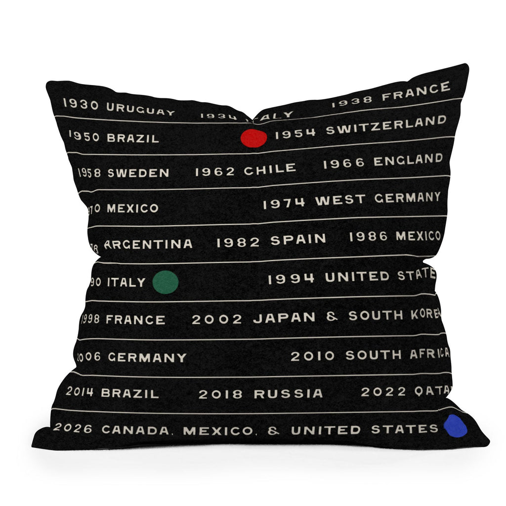 Society6 Design Studio World Cup Since 1930 Outdoor Throw Pillow