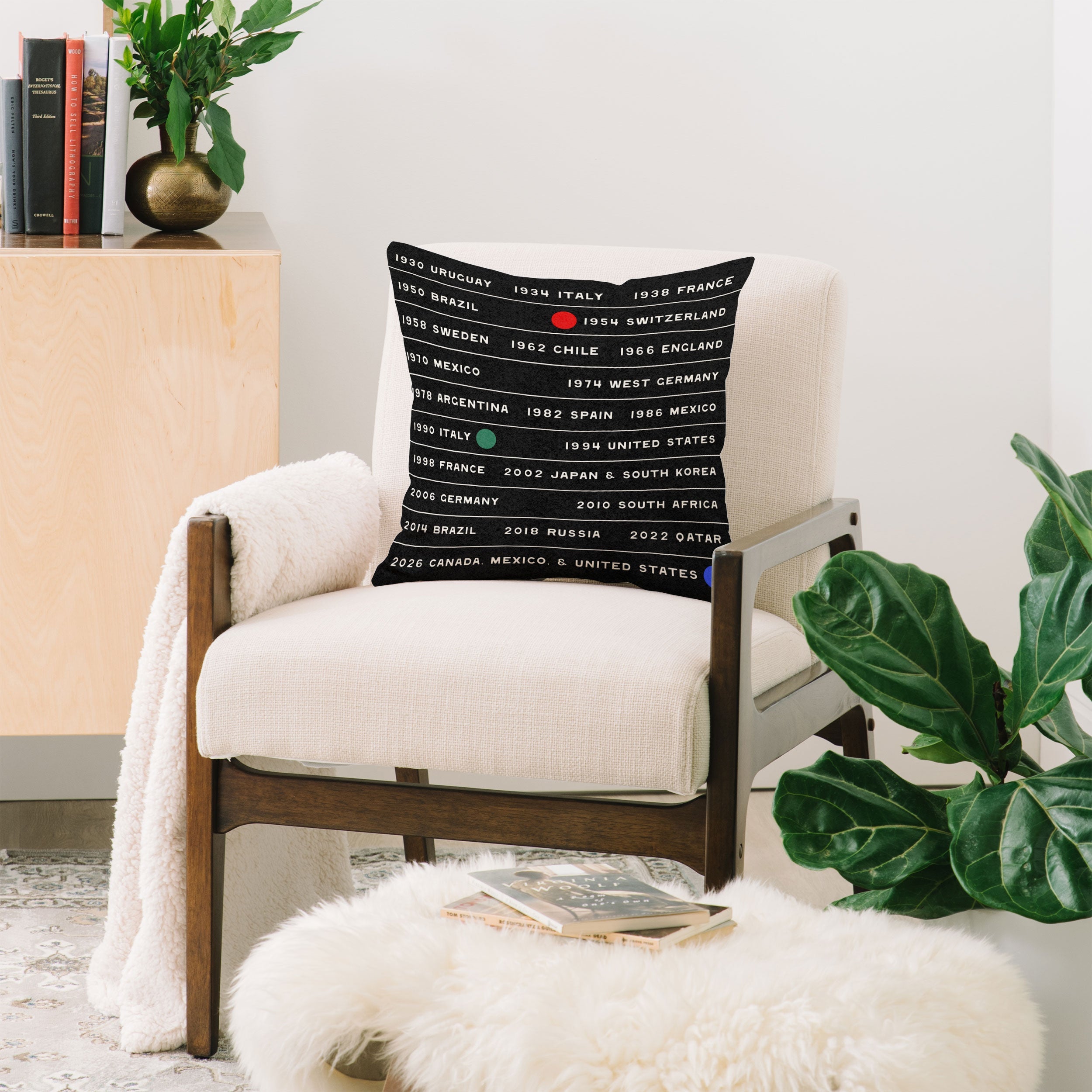 Society6 Design Studio World Cup Since 1930 Throw Pillow