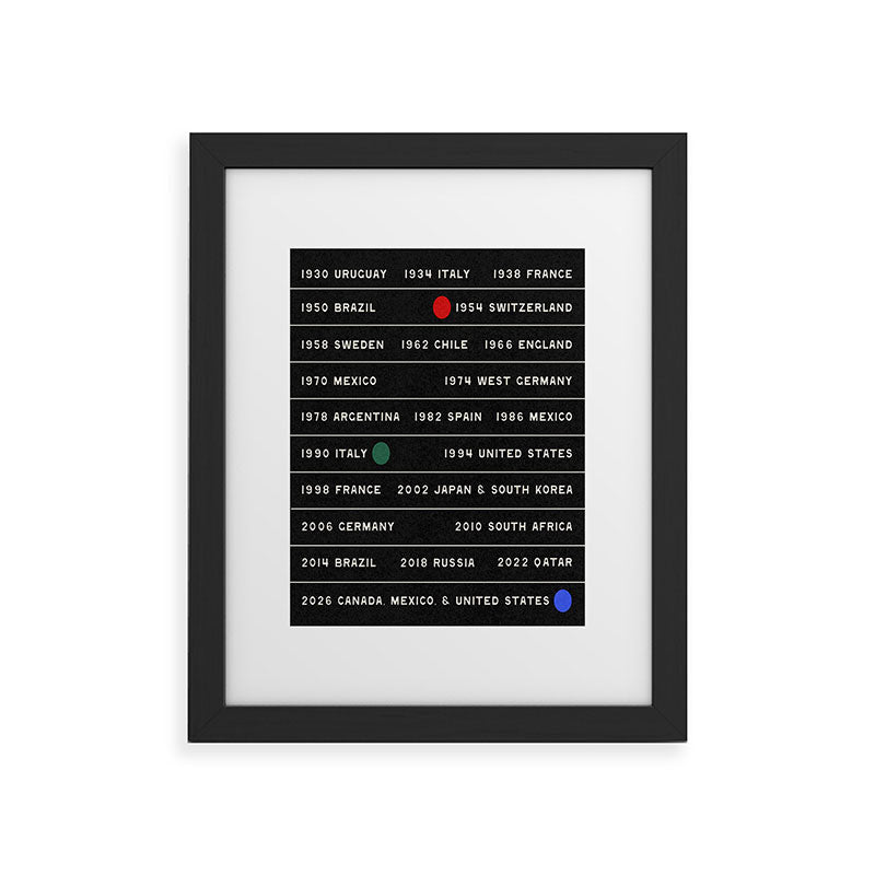 Society6 Design Studio World Cup Since 1930 Framed Art Print