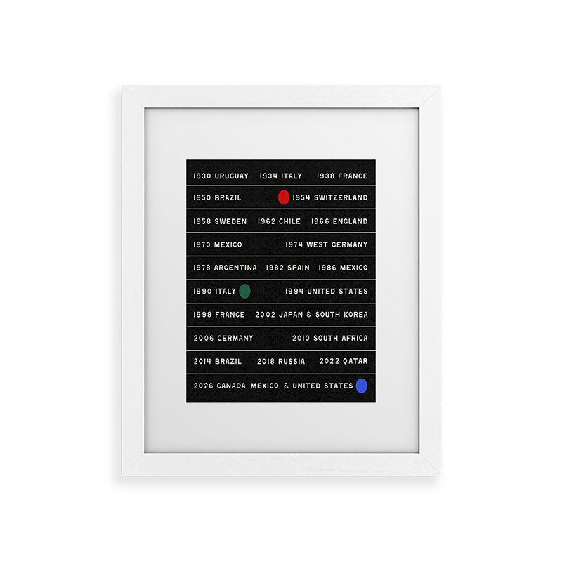 Society6 Design Studio World Cup Since 1930 Framed Art Print