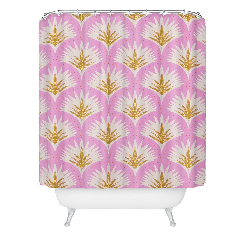 Jennifer Labre Pink Palmetto Shower Curtain