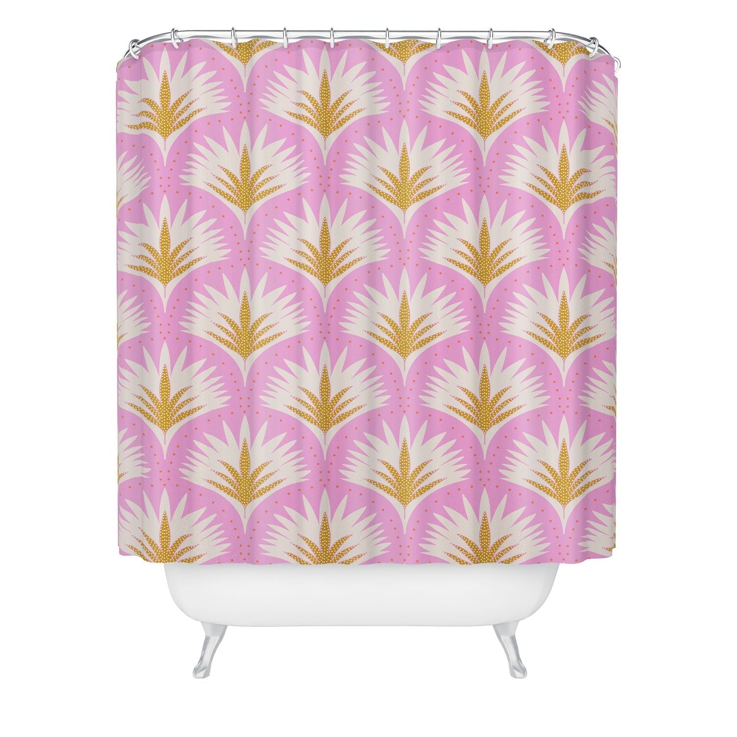 Jennifer Labre Pink Palmetto Shower Curtain