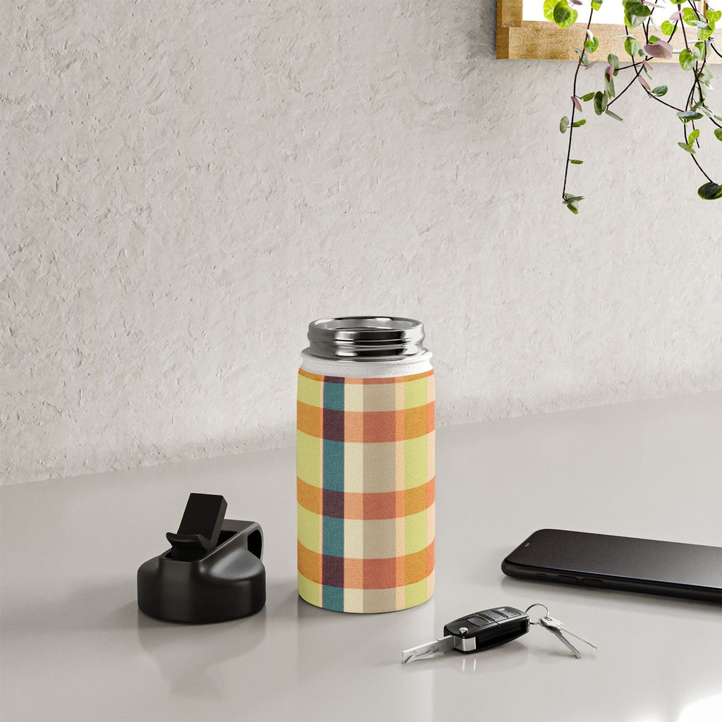 Marta Barragan Camarasa Retro Picnic Plaid Warm Tones Water Bottle