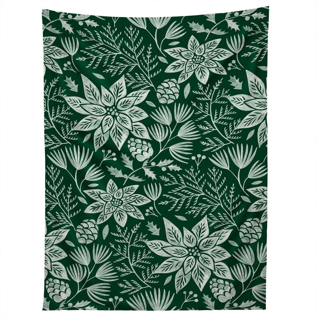 Pimlada Phuapradit Christmas Poinsettia Tapestry