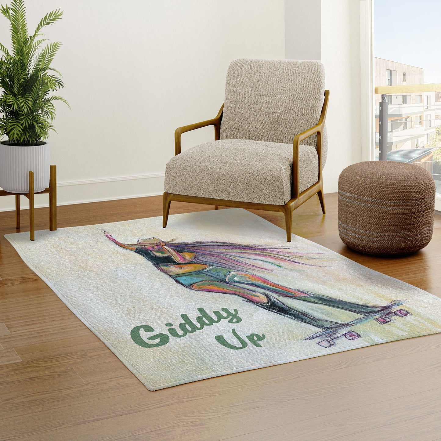 Sophia Buddenhagen Giddy Up Skater Girl Area Rug