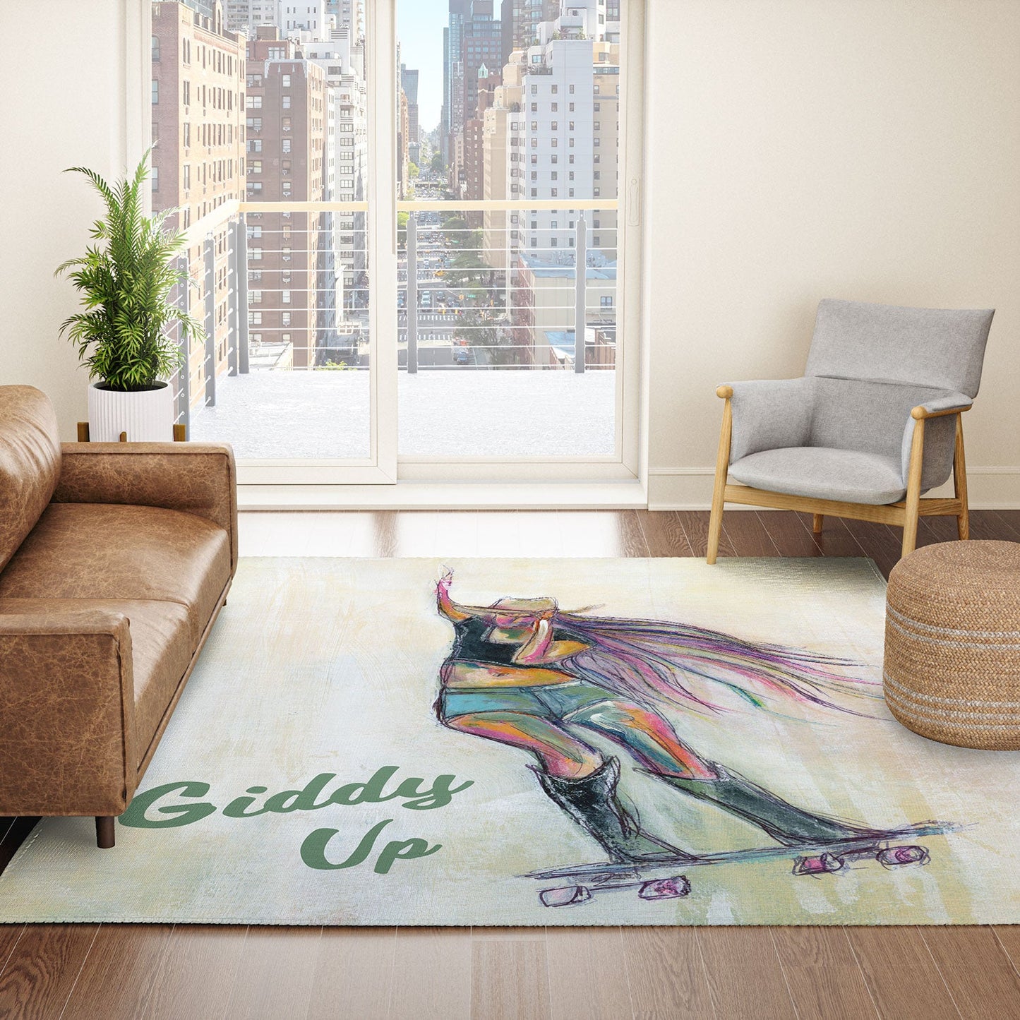 Sophia Buddenhagen Giddy Up Skater Girl Area Rug