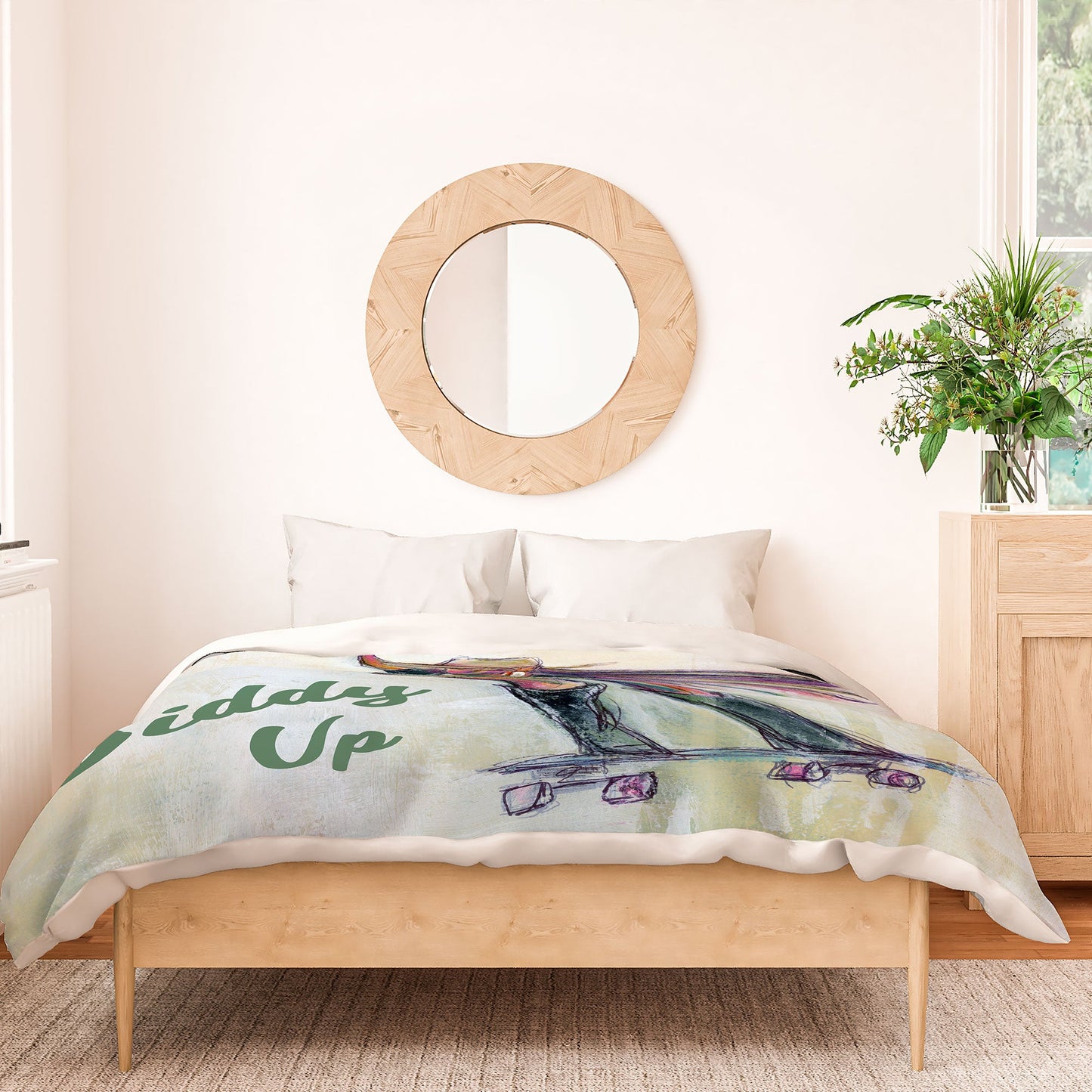 Sophia Buddenhagen Giddy Up Skater Girl Duvet Cover