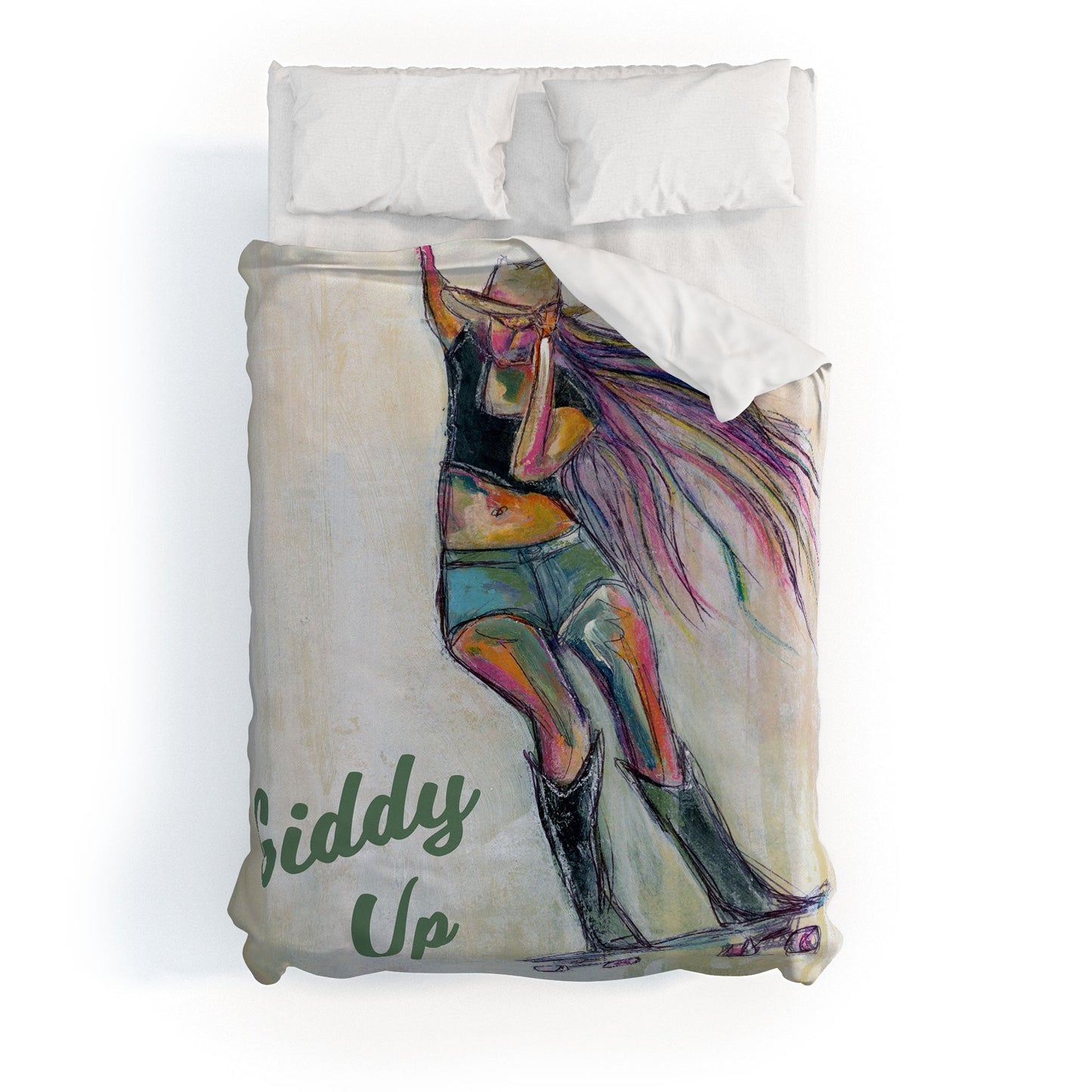 Sophia Buddenhagen Giddy Up Skater Girl Duvet Cover