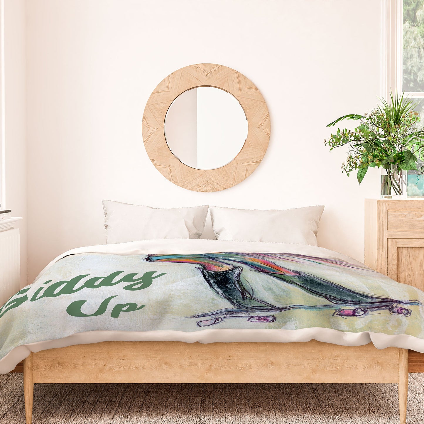 Sophia Buddenhagen Giddy Up Skater Girl Duvet Cover