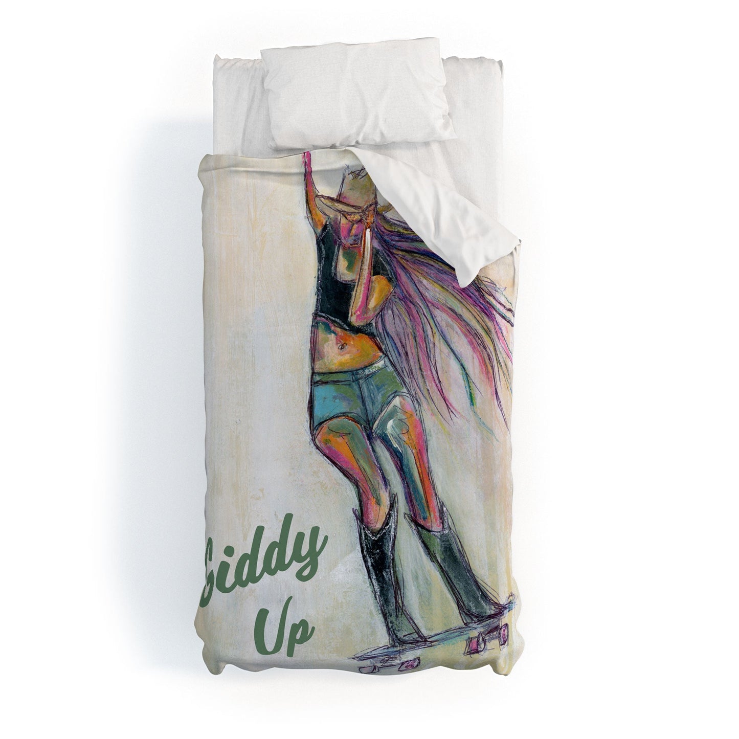 Sophia Buddenhagen Giddy Up Skater Girl Duvet Cover