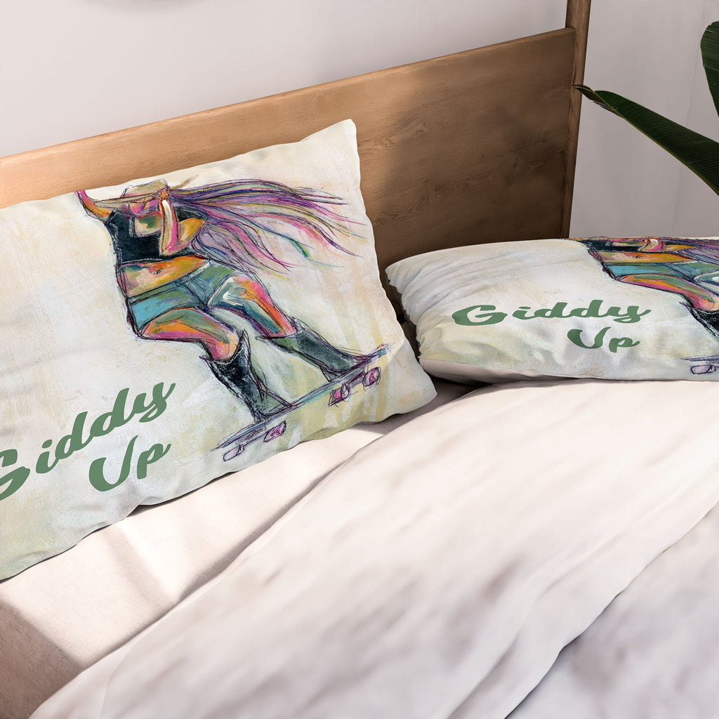 Sophia Buddenhagen Giddy Up Skater Girl Pillow Shams
