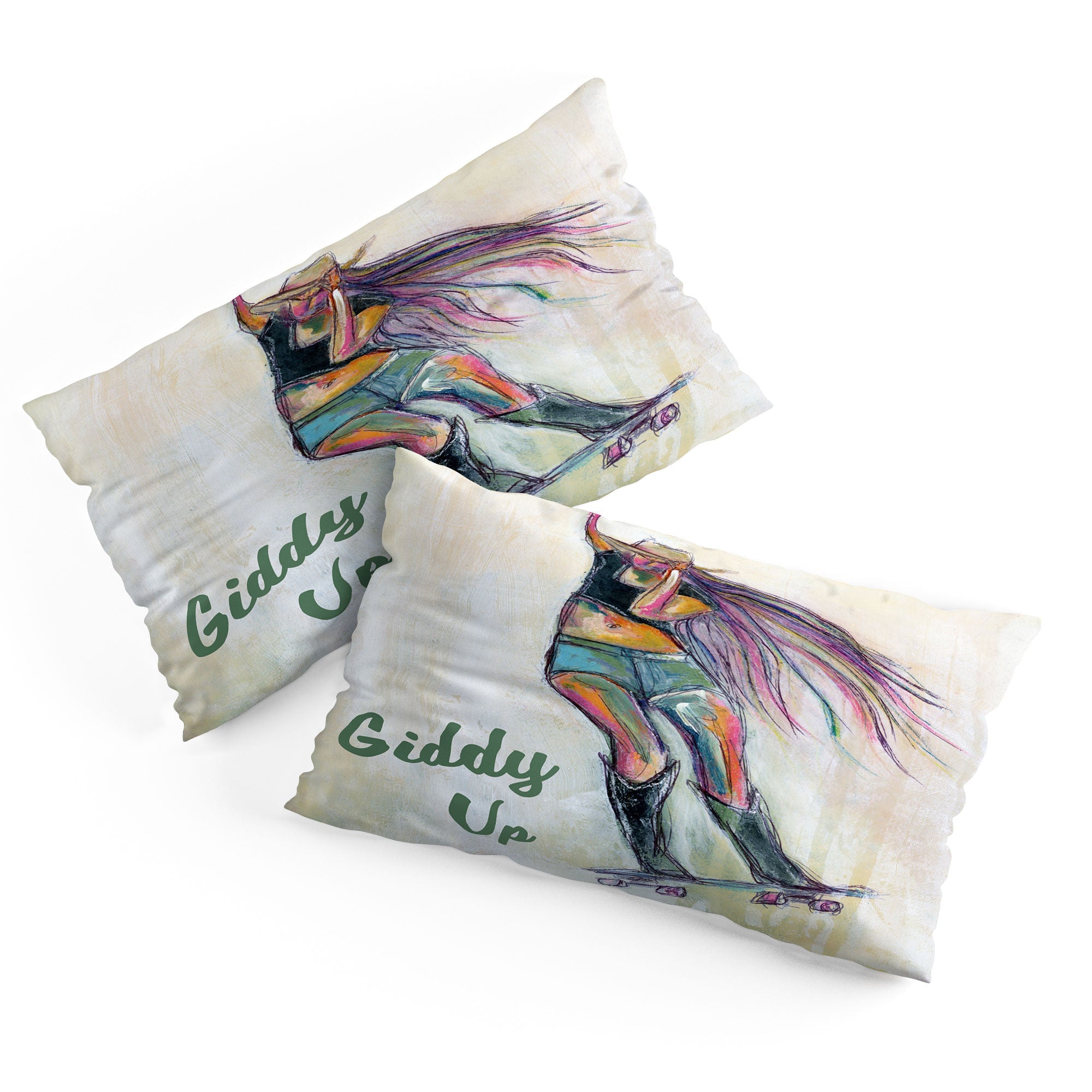 Sophia Buddenhagen Giddy Up Skater Girl Pillow Shams