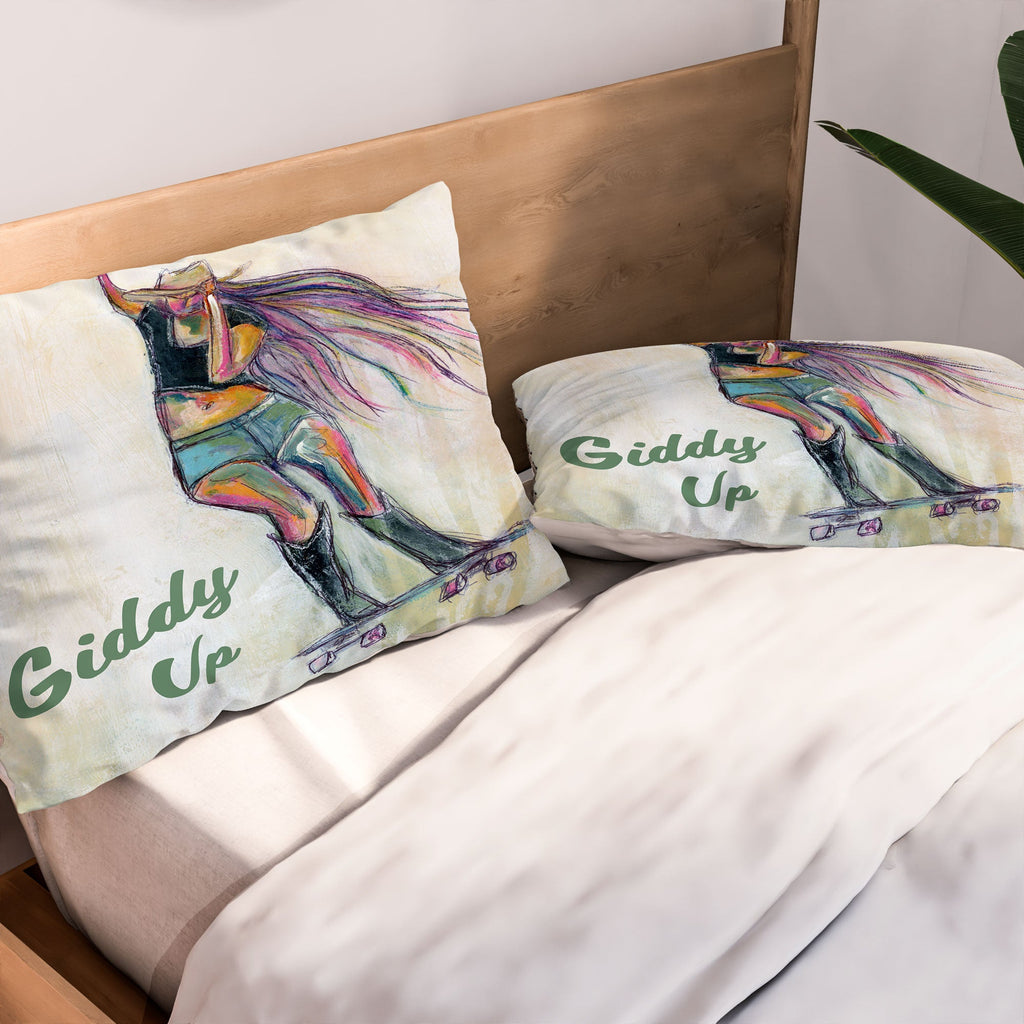 Sophia Buddenhagen Giddy Up Skater Girl Pillow Shams