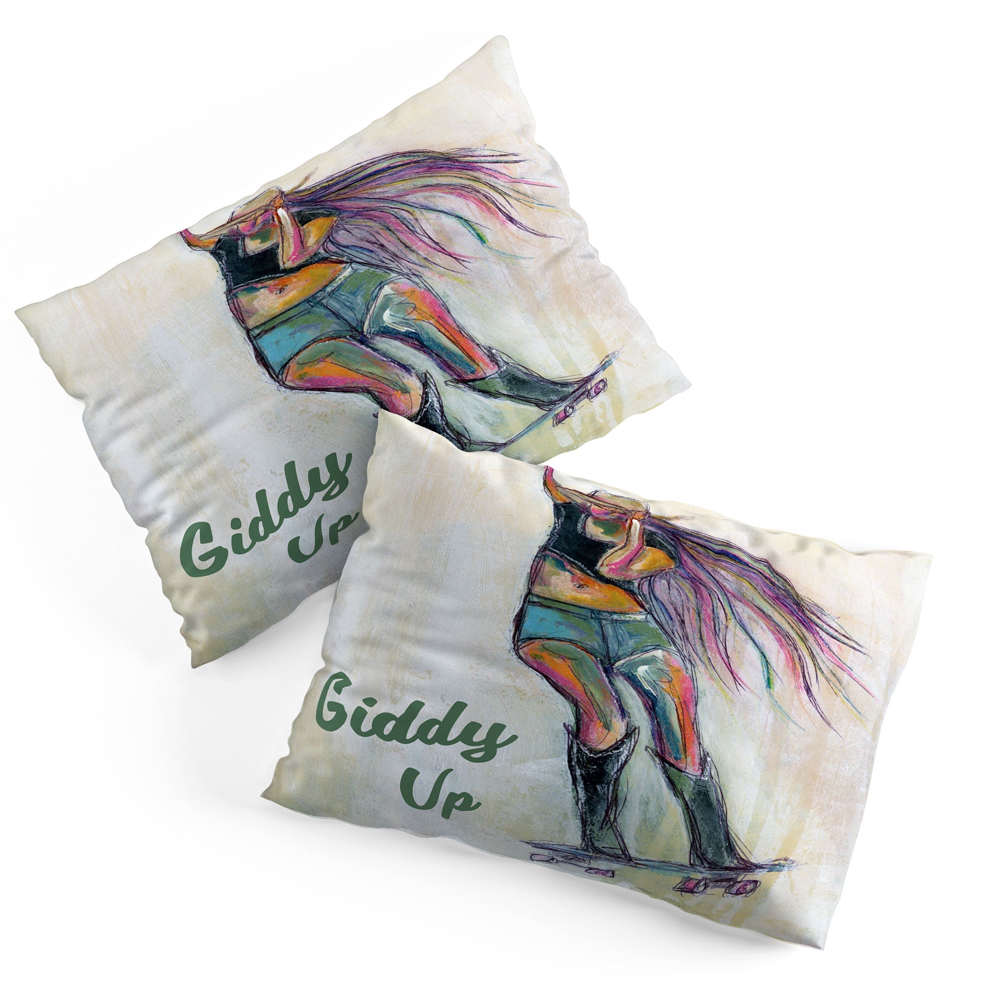 Sophia Buddenhagen Giddy Up Skater Girl Pillow Shams