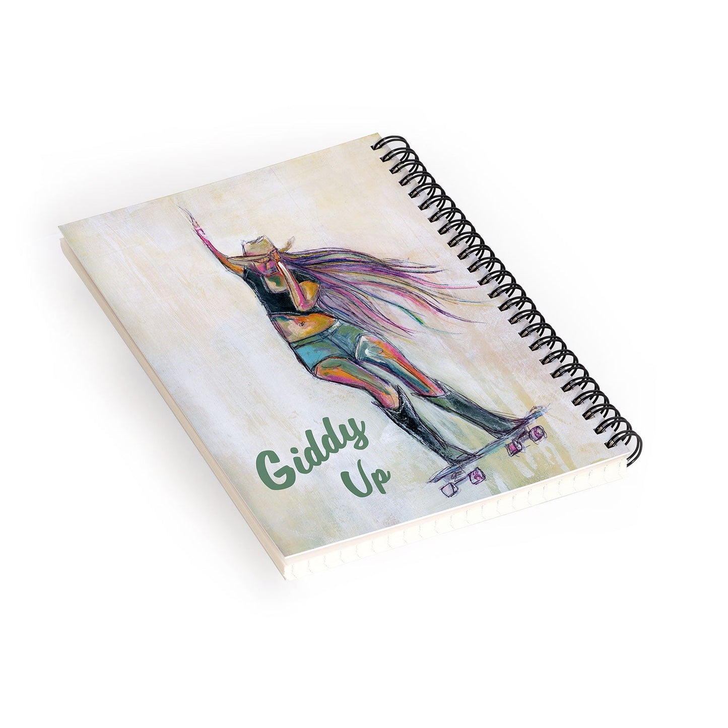 Sophia Buddenhagen Giddy Up Skater Girl Spiral Notebook