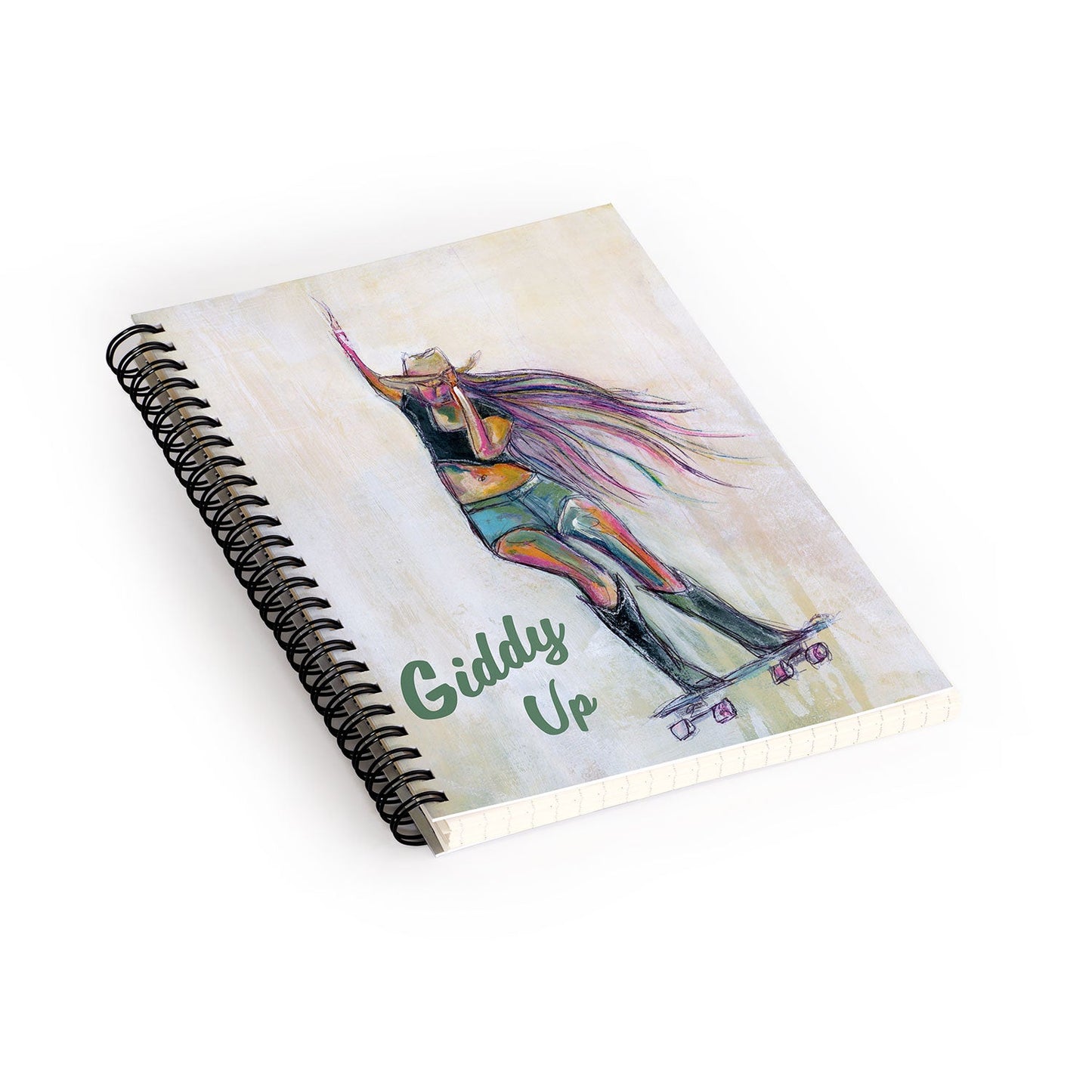 Sophia Buddenhagen Giddy Up Skater Girl Spiral Notebook