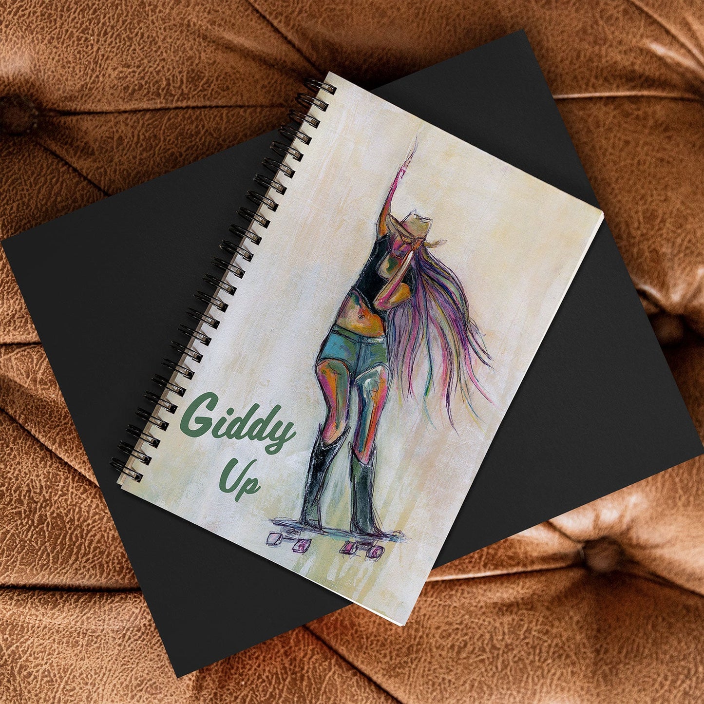 Sophia Buddenhagen Giddy Up Skater Girl Spiral Notebook