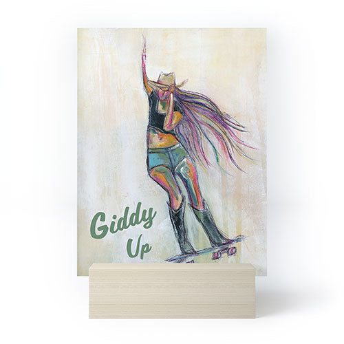 Sophia Buddenhagen Giddy Up Skater Girl Mini Art Print