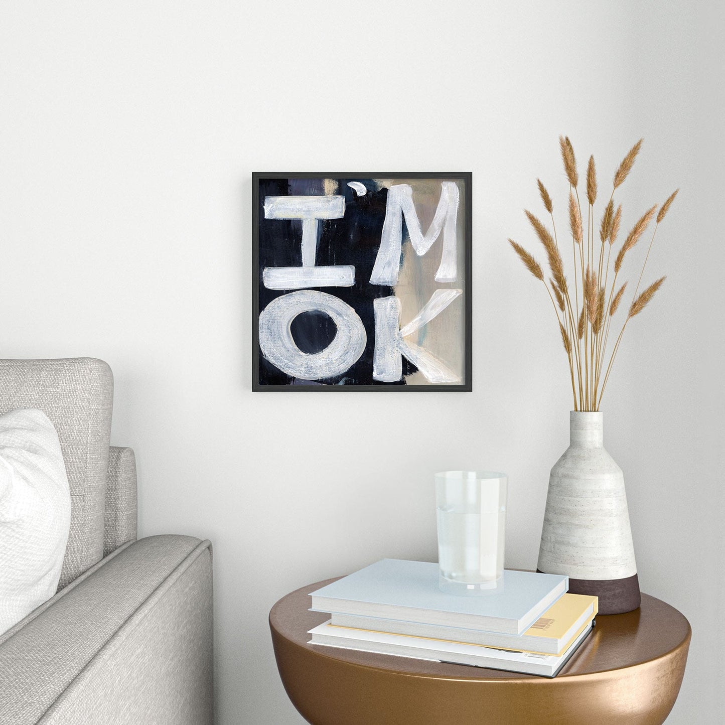 Sophia Buddenhagen I Am Ok Square Metal Framed Art Print