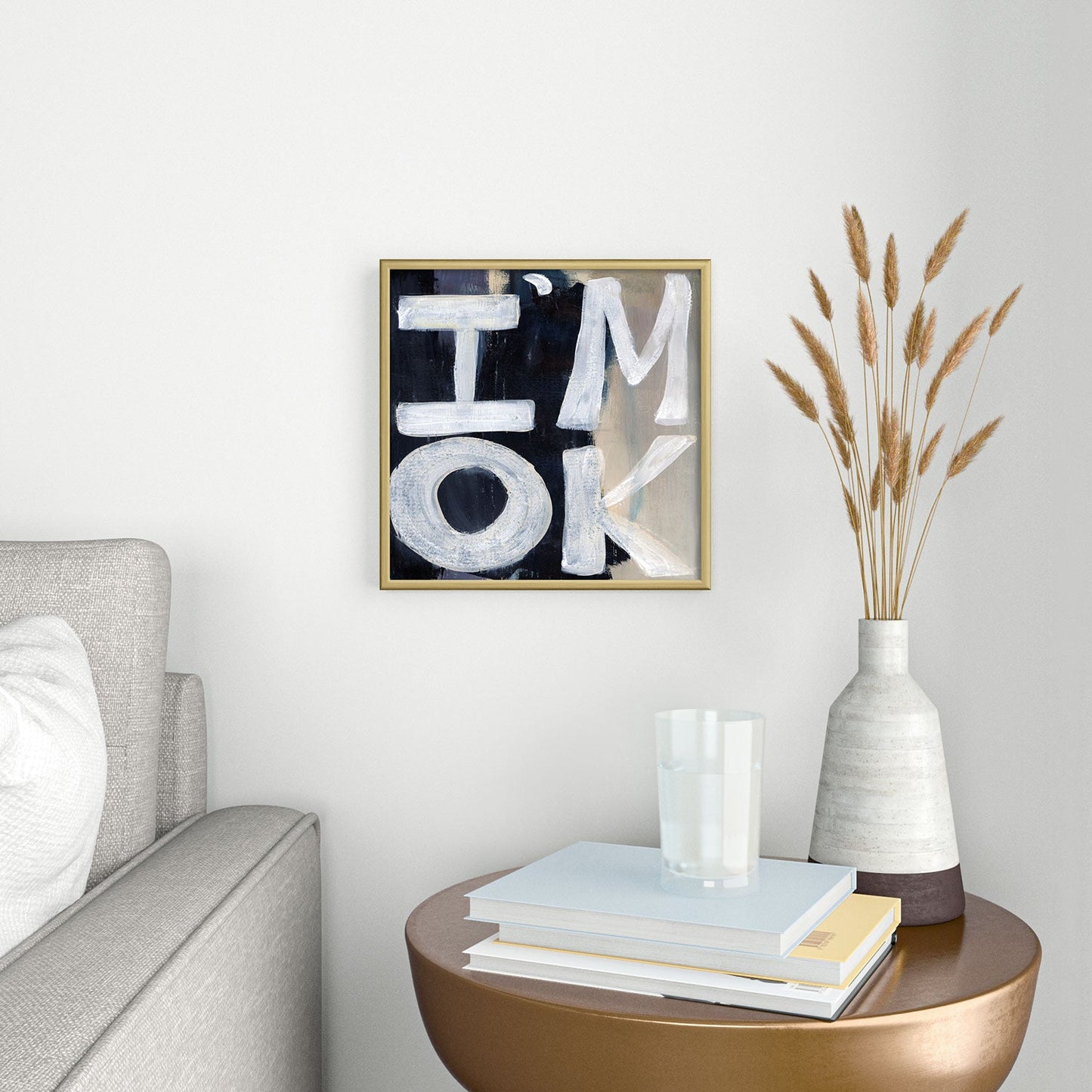 Sophia Buddenhagen I Am Ok Square Metal Framed Art Print