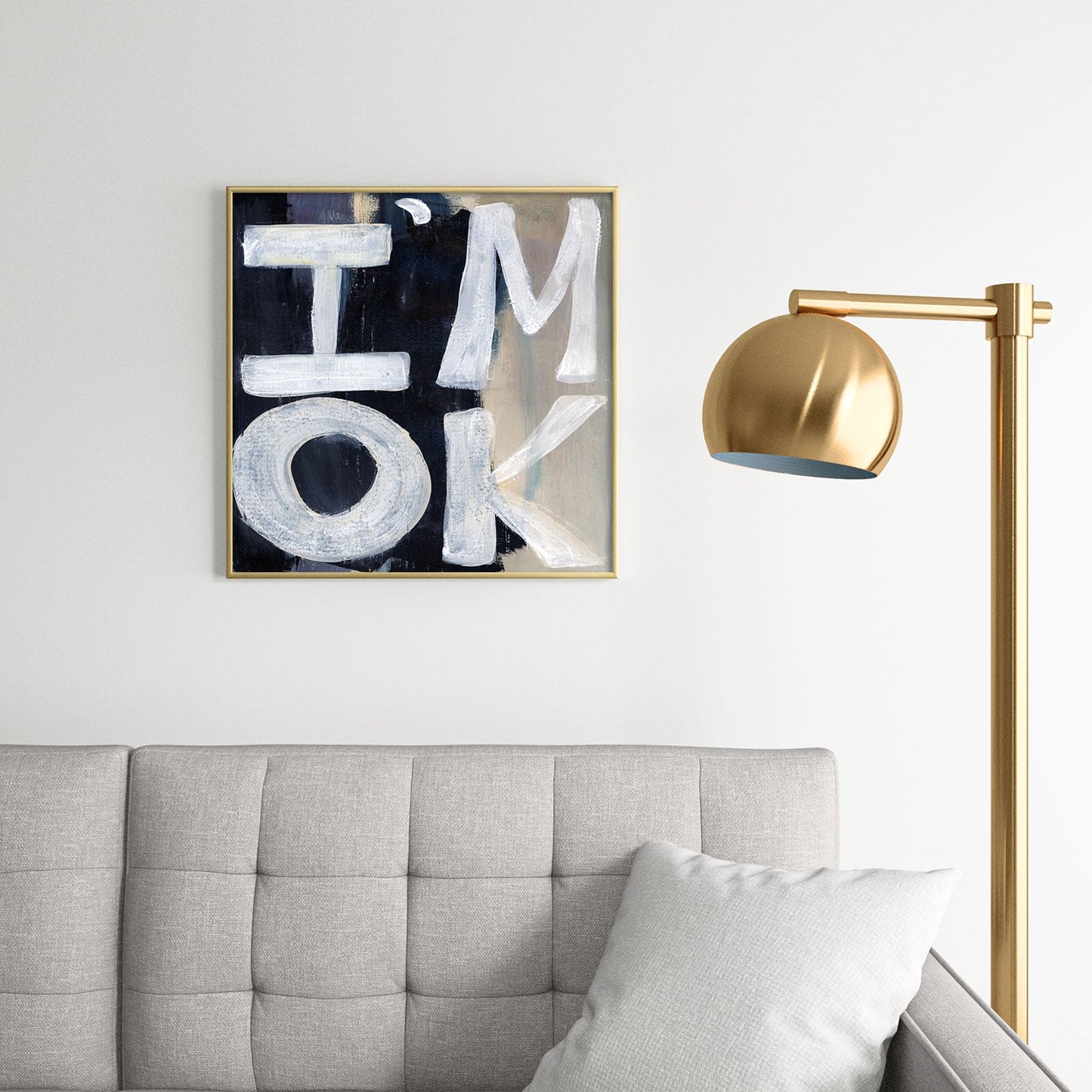 Sophia Buddenhagen I Am Ok Square Metal Framed Art Print