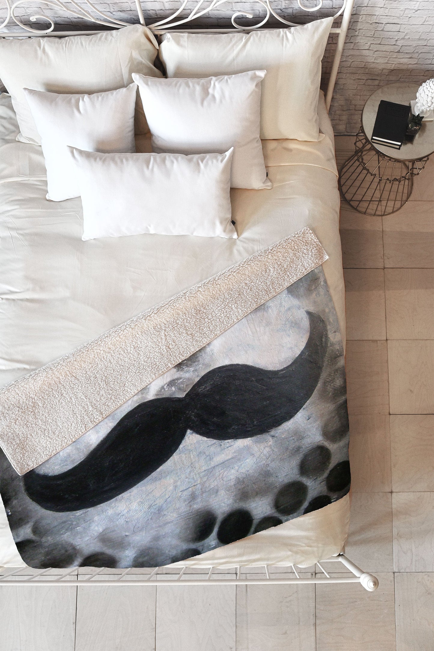Sophia Buddenhagen Le Mustachio Fleece Throw Blanket