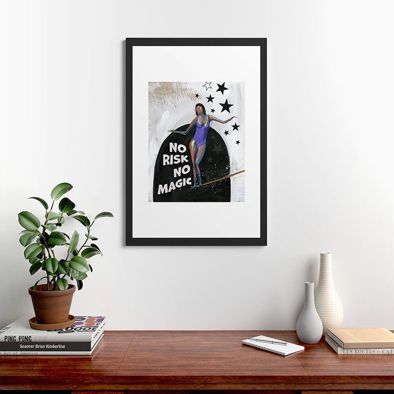 Sophia Buddenhagen No Risk No Magic Surfer Girl Framed Art Print