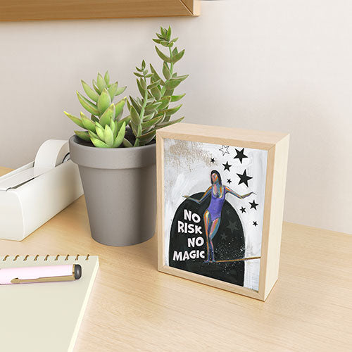 Sophia Buddenhagen No Risk No Magic Surfer Girl Framed Mini Art Print