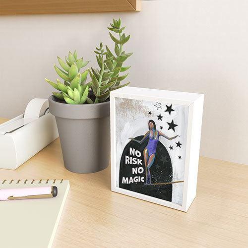 Sophia Buddenhagen No Risk No Magic Surfer Girl Framed Mini Art Print
