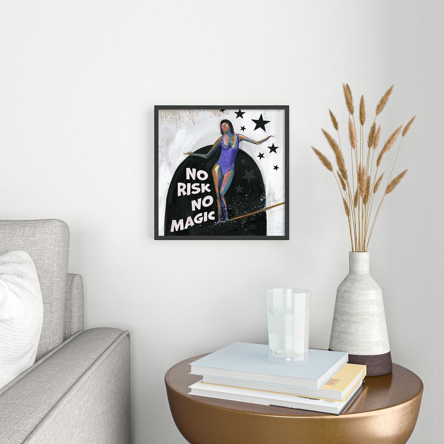 Sophia Buddenhagen No Risk No Magic Surfer Girl Square Metal Framed Art Print