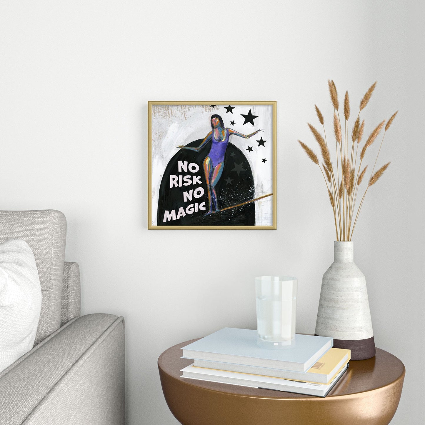 Sophia Buddenhagen No Risk No Magic Surfer Girl Square Metal Framed Art Print