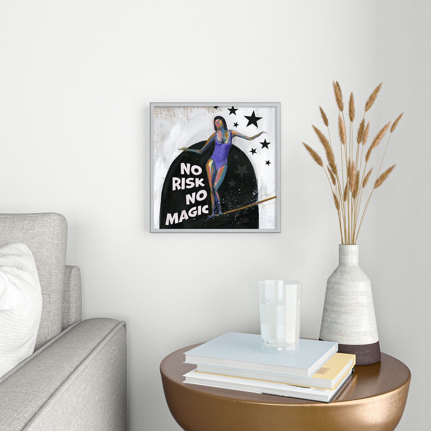 Sophia Buddenhagen No Risk No Magic Surfer Girl Square Metal Framed Art Print