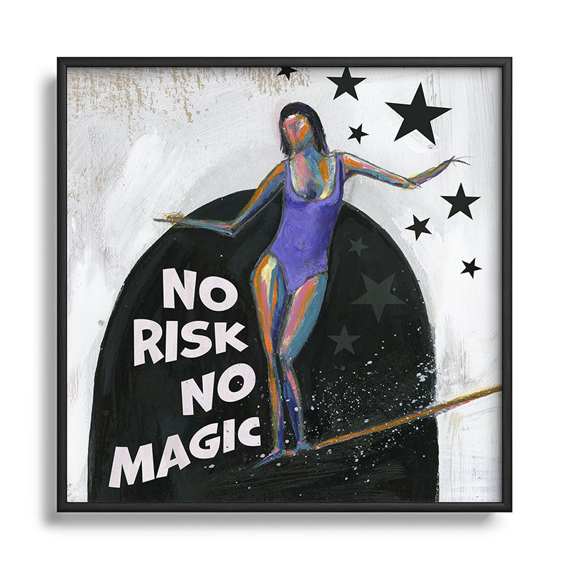 Sophia Buddenhagen No Risk No Magic Surfer Girl Square Metal Framed Art Print