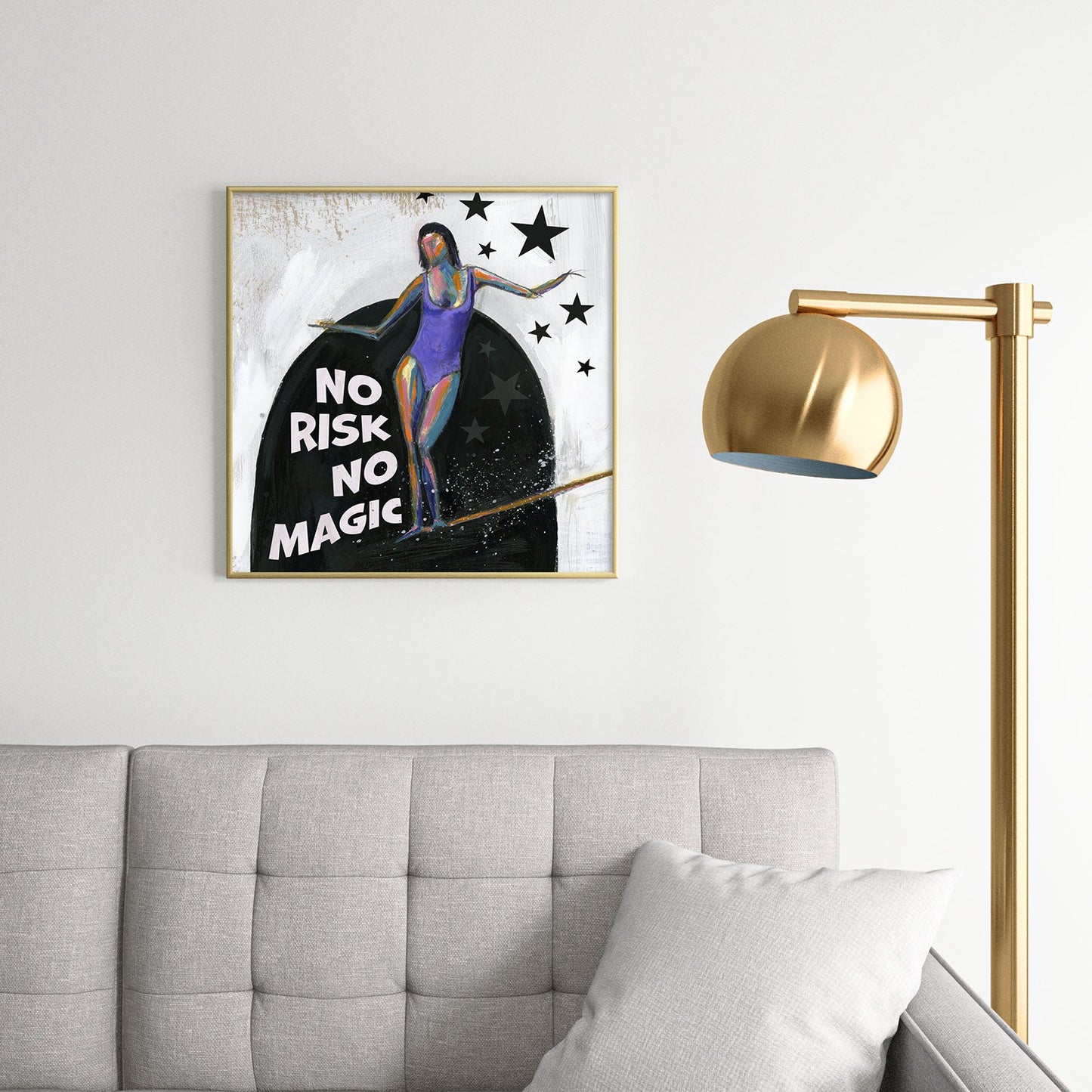 Sophia Buddenhagen No Risk No Magic Surfer Girl Square Metal Framed Art Print