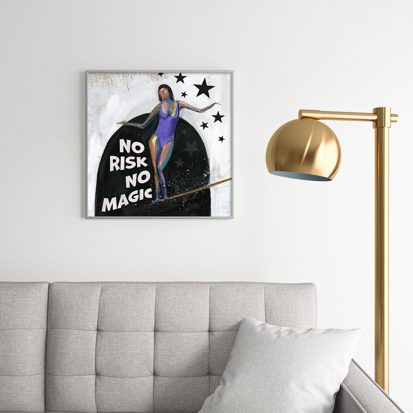 Sophia Buddenhagen No Risk No Magic Surfer Girl Square Metal Framed Art Print