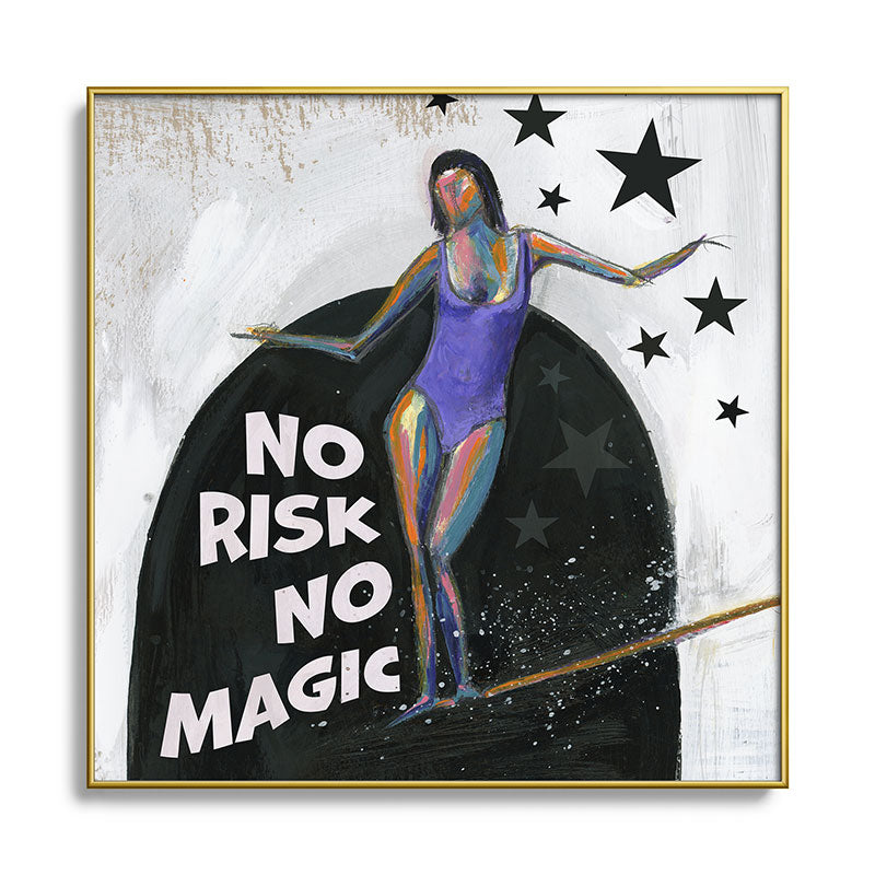 Sophia Buddenhagen No Risk No Magic Surfer Girl Square Metal Framed Art Print