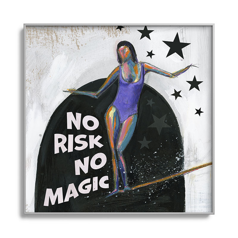 Sophia Buddenhagen No Risk No Magic Surfer Girl Square Metal Framed Art Print