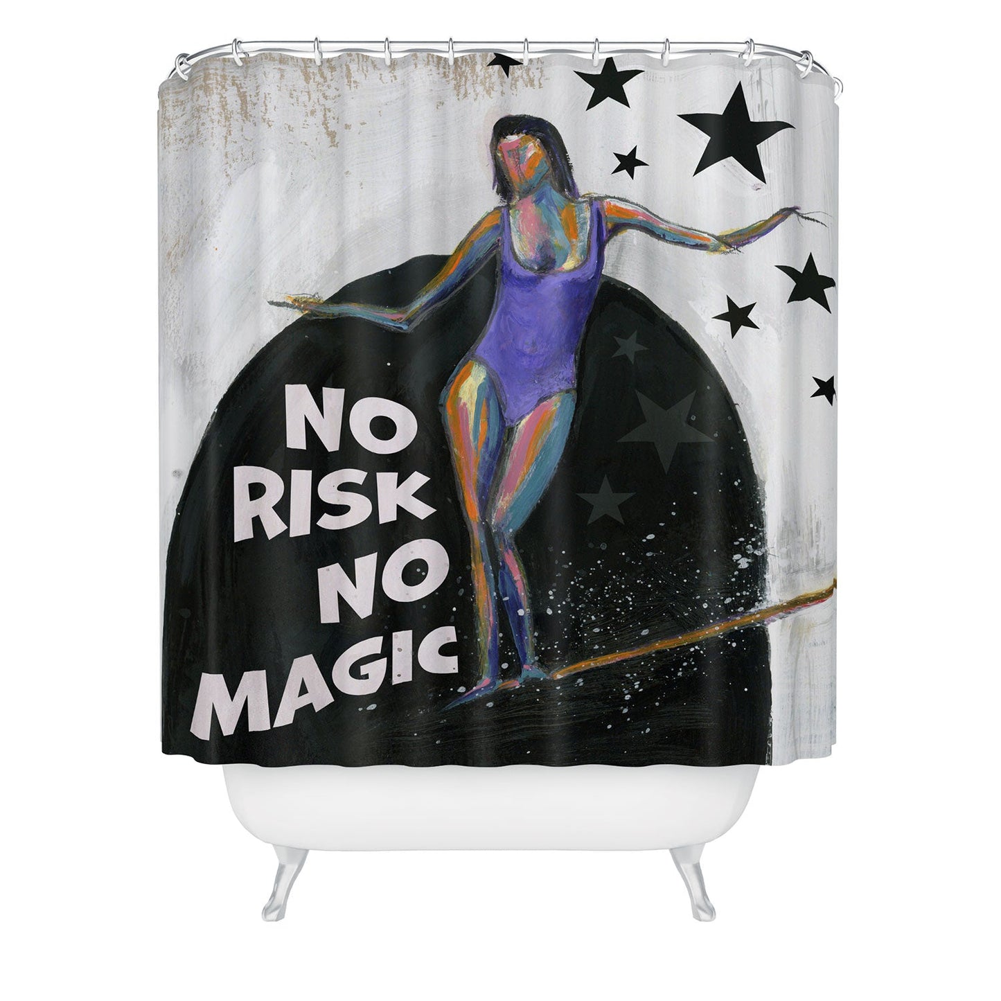 Sophia Buddenhagen No Risk No Magic Surfer Girl Shower Curtain