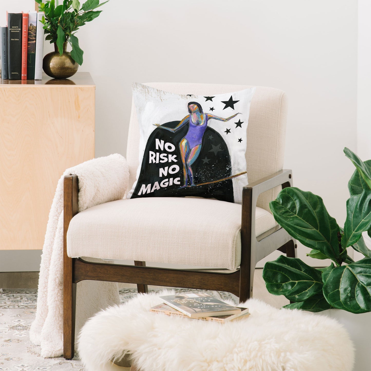 Sophia Buddenhagen No Risk No Magic Surfer Girl Throw Pillow