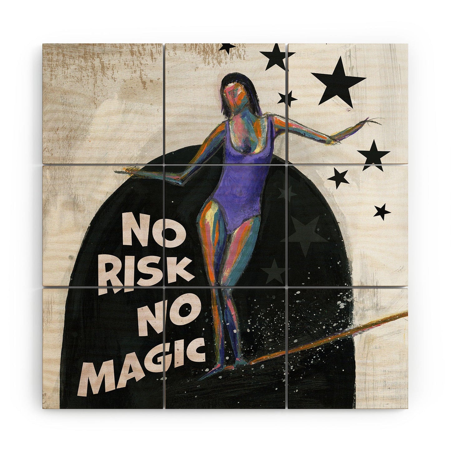 Sophia Buddenhagen No Risk No Magic Surfer Girl Wood Wall Mural