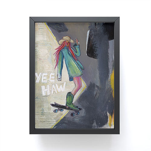 Sophia Buddenhagen Yee Haw Cowgirl Skater Framed Mini Art Print